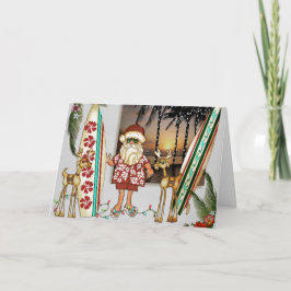 Festividades Papais noeis tropicais com cartão de Natal