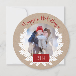Festividades Papel Kraft Foliage de inverno   Cartão com fotos 
