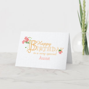 Festividades Para tia Birthday com cartão de flores Clematis