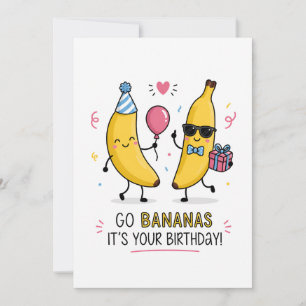 Festividades Parabéns Aniversário Go Bananas Cartão de Aniver