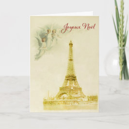 Festividades Paris com cartão de Natal de anjos