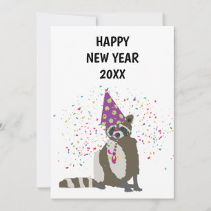 Festividades Partida Raccoon - Cartão de Anos novos de Férias A