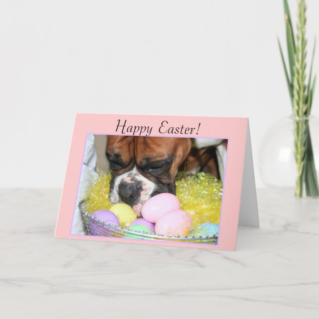 Festividades Páscoa Boxer - Cartão de saudação do cão (Frente)