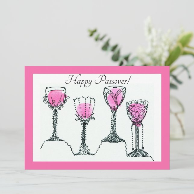 Festividades Pasta de Passagem 4 Copas de Cartão de Férias Plan (Em pé/Frente)