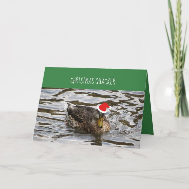 Festividades Patos Quacker De Natal Num Cartão De Fila (Frente)