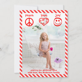 Festividades Paz, Amor, Joy Vertical - Cartão de Natal 3x5