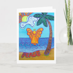 Festividades Paz e Alegria Anjo da Praia Cartão de Saudação ou 