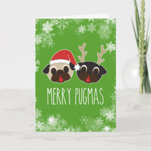 Festividades Paz e amor alegres do cartão do feriado de Pugmas