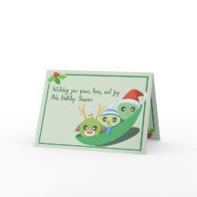 Peas, Amor e Joy, Cartão de Saudação Punny