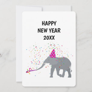 Festividades Peça elefante - Cartão de Anos novos de Férias