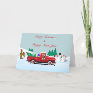 Festividades Pequeno, 4" x 5.6" cartão de Natal dobrado