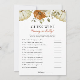 Festividades Pequeno Pumpkin Adivinha Quem É O Cartão De Jogo D