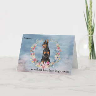 Festividades Perda do Cartão de condolências Floral Doberman Pi