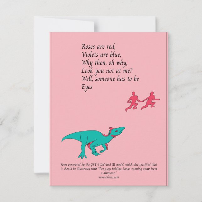 Festividades Perseguido por cartão gerado por AI de dinossauro (Frente)