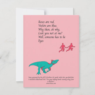 Festividades Perseguido por cartão gerado por AI de dinossauro