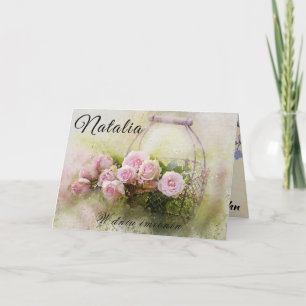 Festividades Personalizado Natalia Cartão de dia de nome polonê