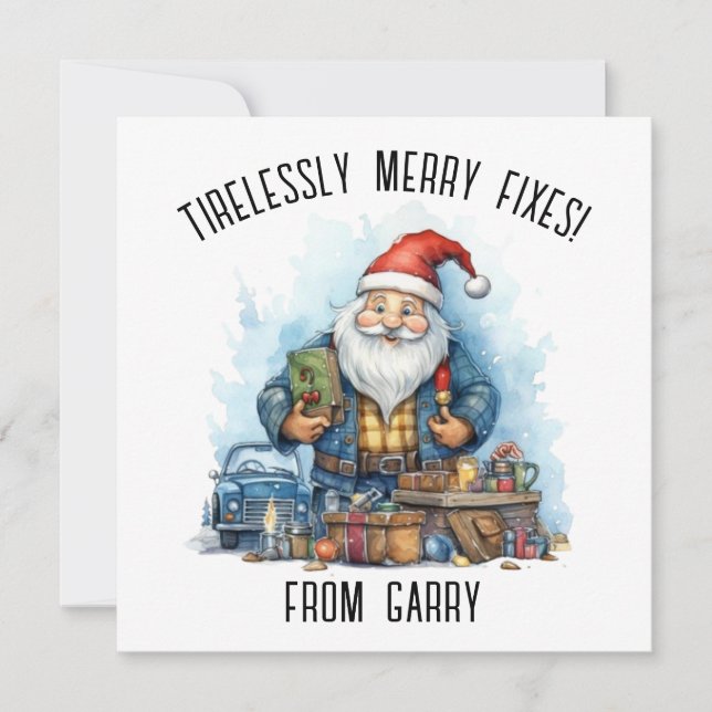 Festividades Personalizar Cartão De Natal Para Mecânica Automát (Frente)