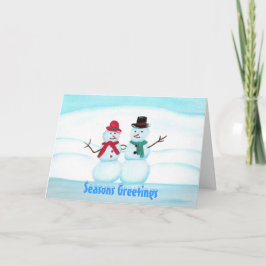 Festividades Pessoas de neve balançando Hi, Seasons - Cartão de