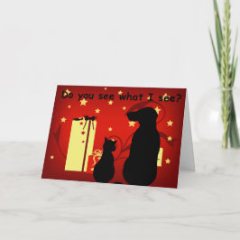 Festividades Pets Ver presente de Natal Cartão de Saudação