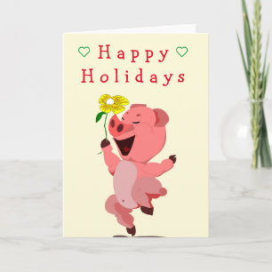 Festividades Piglet de Cartão de Férias Feliz com Daisy