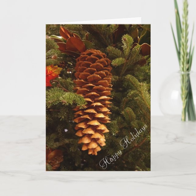 Festividades Pinecone no cartão de Natal (Frente)