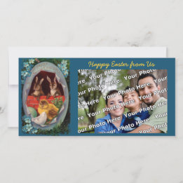 Festividades Pintinho de coelhos de Páscoa e Cartão com fotos d