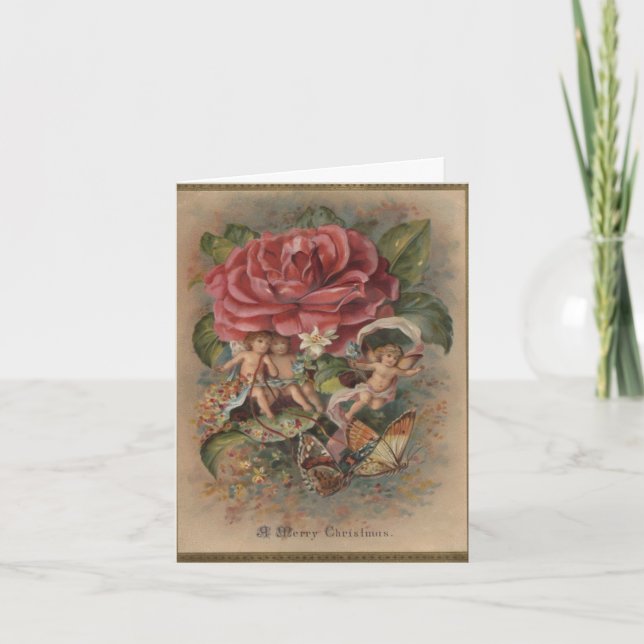 Festividades Pixies de Natal Enviam Desejos Cartão de Natal (Frente)