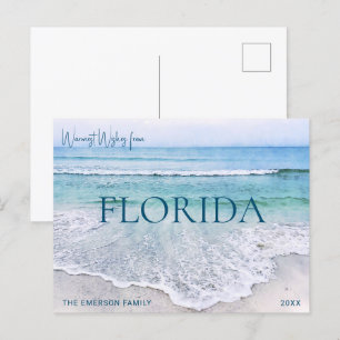 FESTIVIDADES PLACA DE NATAL FLORIDA   CARTÃO POSTAL DE BEACH TE