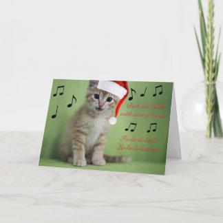 Festividades Plataforma o cartão de Natal do gatinho dos salões