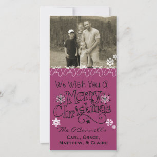 Festividades Plum Deseje-Te Feliz Cartão com fotos De Natal