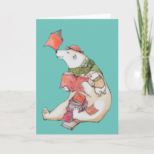 Festividades Polar Bear adora ler cartão de saudação