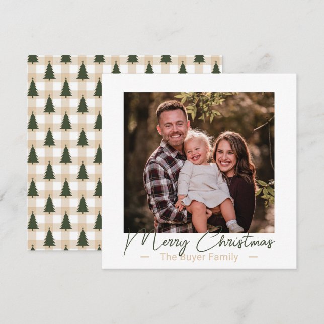 Festividades Prazer Simplístico Um Cartão De Natal Fotográfico (Frente/Verso)