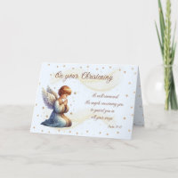 Preguiçoso Anjo com Cartão de Natal Psalm 91:11