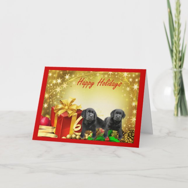 Festividades Presente de cartão de Natal Labrador Retriever5 (Frente)