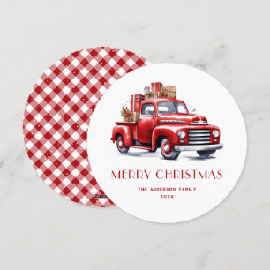 Festividades Presentes de Caminhão Vermelho Cartão de Natal Pla