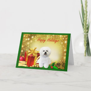 Festividades Presentes de Cartão de Natal Bichon Frise