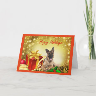Festividades Presentes de Cartão de Natal de german shepherd