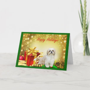 Festividades Presentes de Cartão de Natal Shih Tzu
