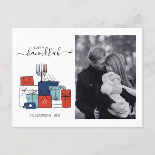 Festividades Presentes de Hanukkah & Cartão Postal de Foto de F