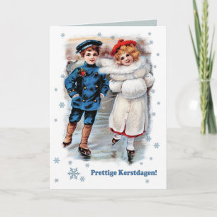 Festividades Prettige Kerstdagen. Cartão de Natal em neerland