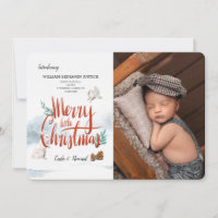 Primeira Cartão com fotos de Natal do Bebê