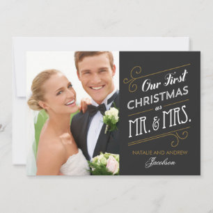 Festividades Primeiro Cartão com fotos de Natal Casado