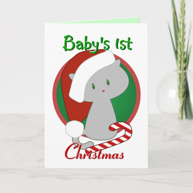 Festividades Primeiro Cartão de Natal do Bebê (Frente)