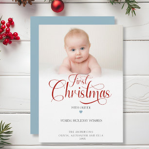 Festividades Primeiro Natal com Cartão de Férias de Foto