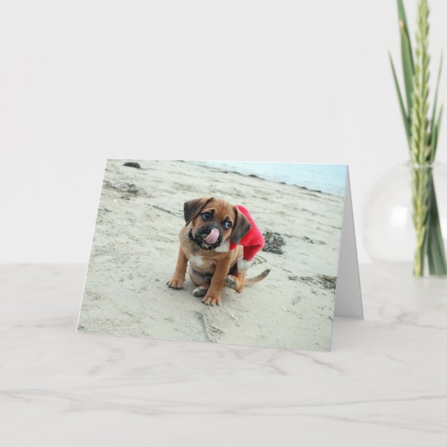 Festividades Puggle! Cartão de Férias (Frente)