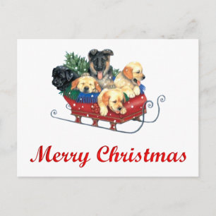 FESTIVIDADES PUPPES COM LÂMINA DE ÁRVORE PARA CARTÃO POSTAL DE 