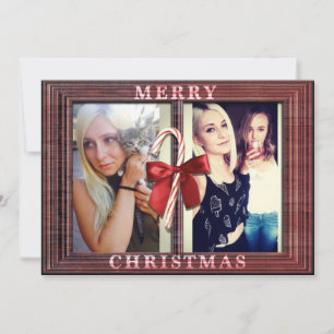 Festividades Quadro de Madeira Faux Rustic Faux Cartão com foto