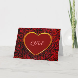 Festividades Quadro Dourado de amor cardíaco com cartão Tecido 