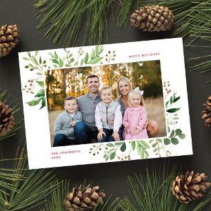 Festividades Quadro verde festivo de inverno Cartão com foto