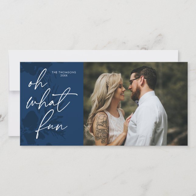 Festividades Que divertido cartão de Natal azul brilhante (Frente)